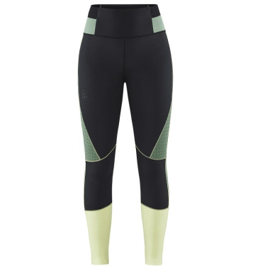 Collant Running CRAFT Femme PRO CHARGE BLOCKED TIGHTS Noir / Vert PE 2022
