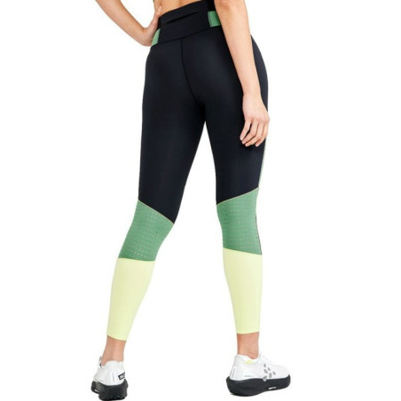 Collant Running CRAFT Femme PRO CHARGE BLOCKED TIGHTS Noir / Vert PE 2022
