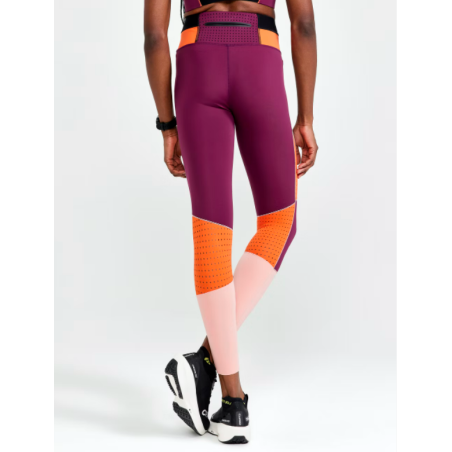 Collant Running CRAFT Femme PRO CHARGE BLOCKED TIGHTS Violet / Rose PE 2022
