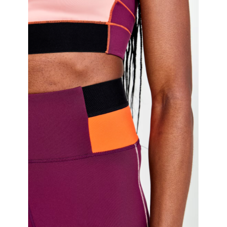 Collant Running CRAFT Femme PRO CHARGE BLOCKED TIGHTS Violet / Rose PE 2022