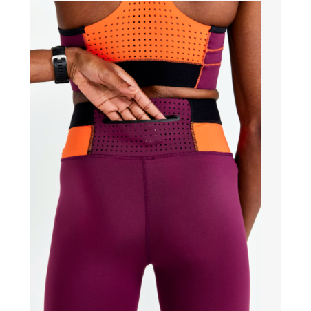 Collant Running CRAFT Femme PRO CHARGE BLOCKED Violet / Orange PE 2022