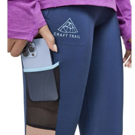 Pantalon Running CRAFT Femme PRO TRAIL TIGHTS Bleu / Marron AH 2022