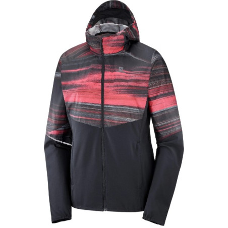 Veste Running SALOMON Femme AGILE FZ Hoodie W Noir / Rouge Brique AH 2020