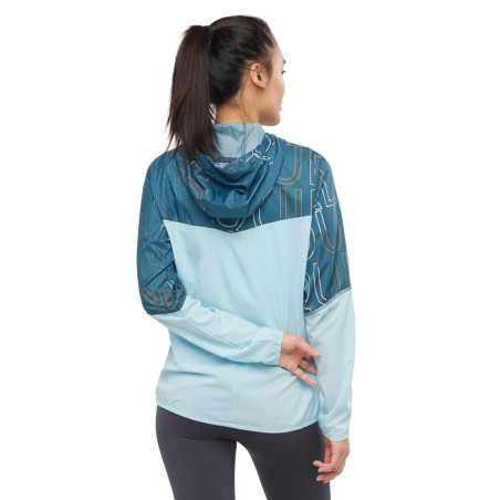 Veste Running SALOMON Femme AGILE FZ Hoodie W Vert Cèdre / Moutarde AH 2021