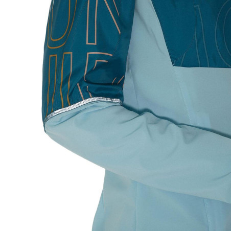 Veste Running SALOMON Femme AGILE FZ HOODIE Turquoise / Moutarde AH 2021