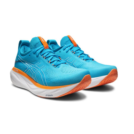 Chaussures Running ASICS Homme GEL-NIMBUS 25 Bleu / Blanc / Orange PE 2023