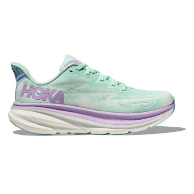 Chaussures Running HOKA Femme CLIFTON 9 Vert / Violet AH 2023