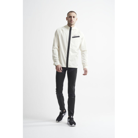 Veste à capuche Running CRAFT Homme Zippée Hydro Jacket Ecru PE 2020