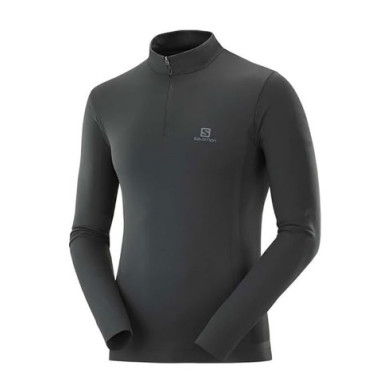 T-Shirt Running ML SALOMON Homme EXPLORE SEAMLESS HALF Zip Noir AH 2021