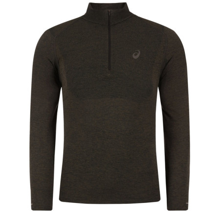 T-Shirt RUN Manches Longues ASICS Homme RACE Seamless 1/2 Zip Perf Noir AH 2020