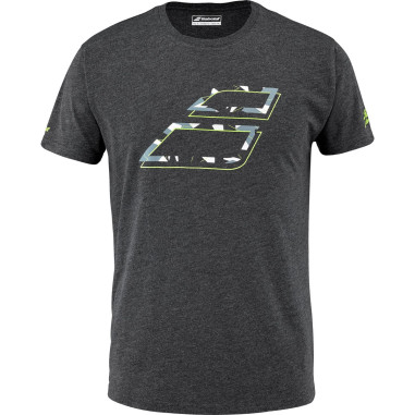 T-Shirt BABOLAT Homme AERO COTTON TEE Gris / Jaune / Blanc AH 2023