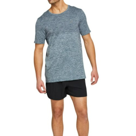 T-Shirt Running ASICS Homme RACE SEAMLESS SS Bleu PE 2021