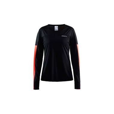 T-shirt Running Manches Longues CRAFT Femme Radiate LS Tee Noir / Rose AH 2017
