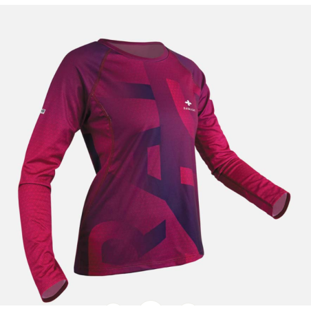 T-Shirt Running RAIDLIGHT Femme Manches Longues WARM ECO DRY Fushia AH 2023