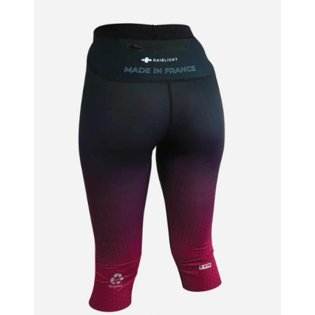 Collant Running RAIDLIGHT Femme 3/4 FRANCE Noir / Fushia AH 2023