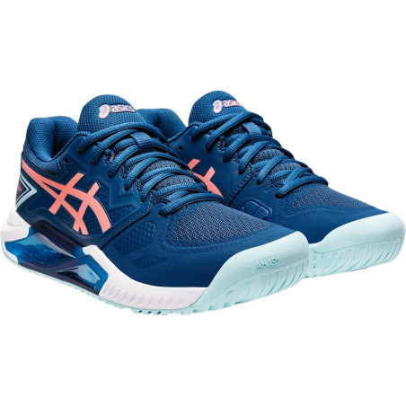 Chaussures ASICS Femme GEL-CHALLENGER 12 Toutes Surfaces Bleu / Corail PE 2022