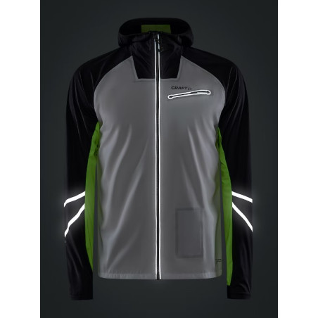 Veste a capuche Running CRAFT Homme PRO HYDRO LUMEN Blanc Gris jaune AH 2022