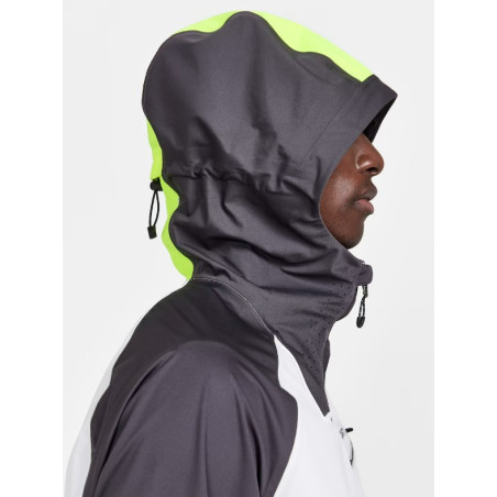 Veste à capuche Running CRAFT Homme PRO HYDRO LUMEN Blanc / Gris AH 2023