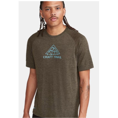 T-Shirt Running Homme CRAFT ADV TRAIL WOOL SS TEE Kaki AH 2023