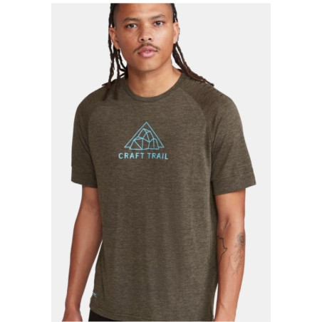 T-Shirt Running Homme CRAFT ADV TRAIL WOOL SS TEE Kaki AH 2023