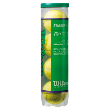 Tube de 4 Balles Intermédiaires WILSON Starter Play Green 