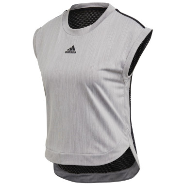 T-Shirt ADIDAS Femme NEW YORK Gris / Noir / Orange AH 2019