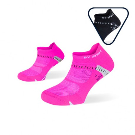Chaussettes Courtes Running BV SPORT LIGHT ONE x2 Rose / Noir PE 2019