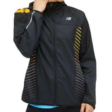 Veste Running  NEW BALANCE Femme REFL ACC JKT Noir / Orange PE 2022