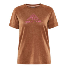 T-Shirt Running CRAFT Femme ADV TRAIL Camel / Rose AH 2023