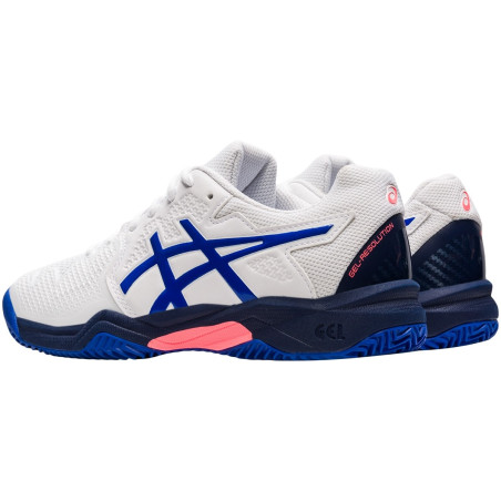 Chaussures ASICS Junior GEL-RESOLUTION 8 Blanc / Bleu AH 2021
