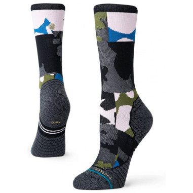Chaussettes STANCE Femme RUN Caught Crew Gris / Noir / Rose PE 2020