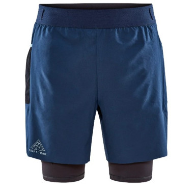Short Running CRAFT Homme PRO TRAIL 2IN1 Bleu / Noir AH 2022