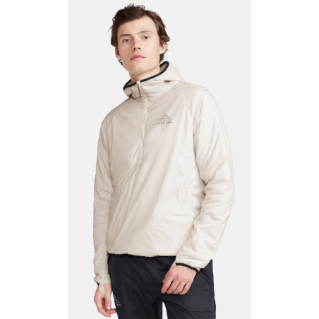 Veste à capuche Running CRAFT Homme PRO TRAIL PADDED HOOD Ecru AH 2023
