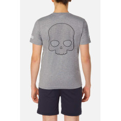 T-Shirt HYDROGEN Homme MESH RUBBER SKULL TECH Gris /... 2