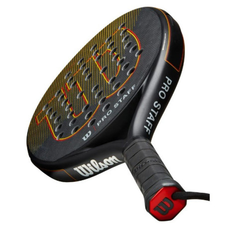 Raquette Padel WILSON PRO STAFF V2 Noire / Jaune / Rouge (365g) 2023