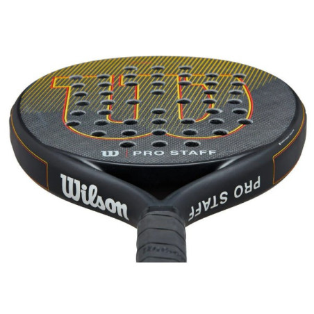 Raquette Padel WILSON PRO STAFF V2 Noire / Jaune / Rouge (365g) 2023