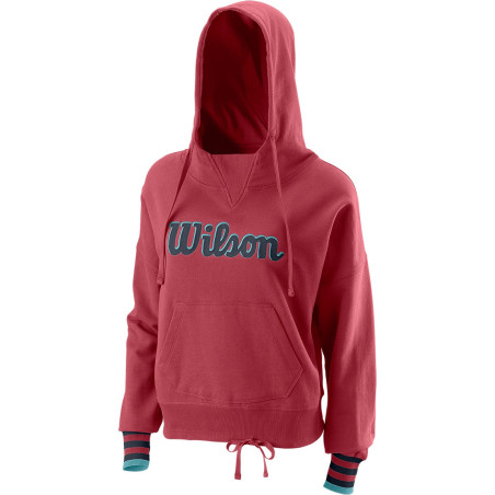 Veste à capuche WILSON Femme SCRIPT ECO CTN PO HDY Rouge PE 2022