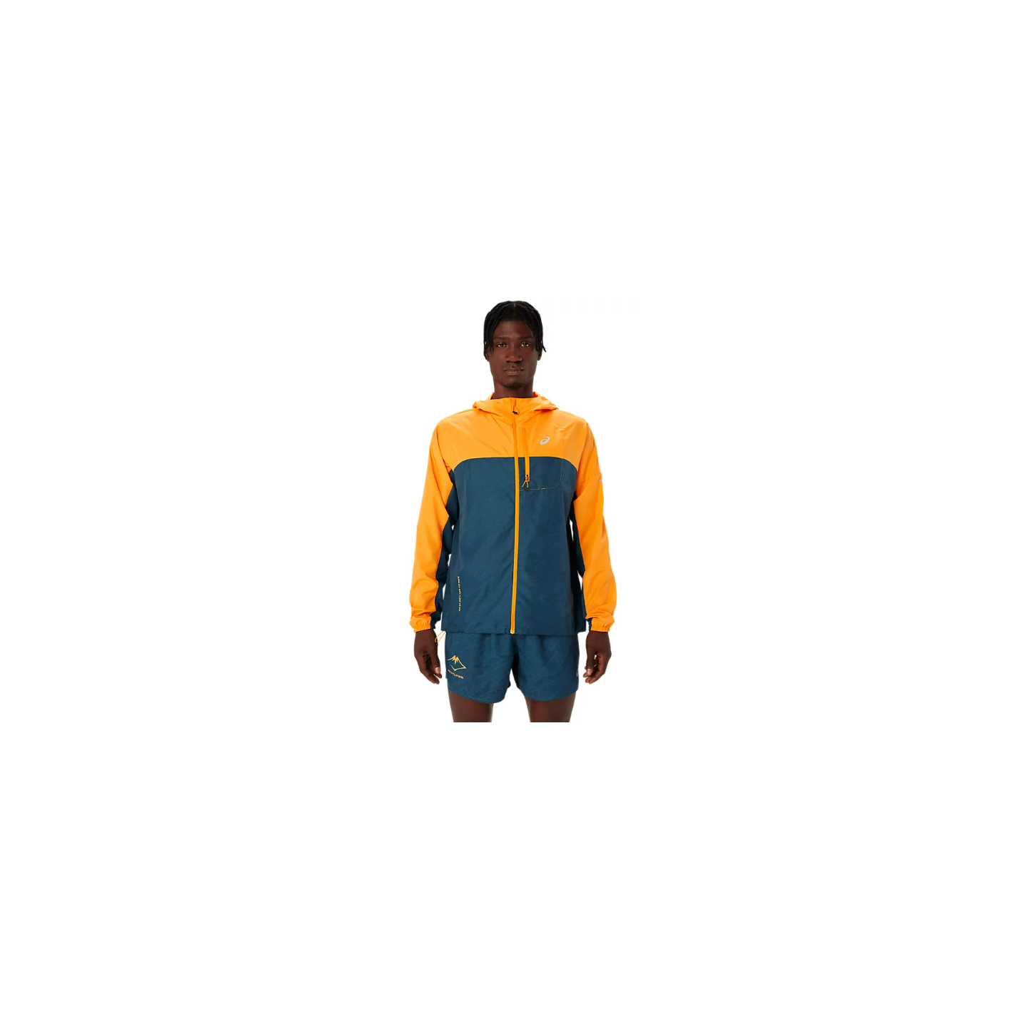 Veste Running ASICS Homme FUJITRAIL JACKET Bleu Orange PE 2024