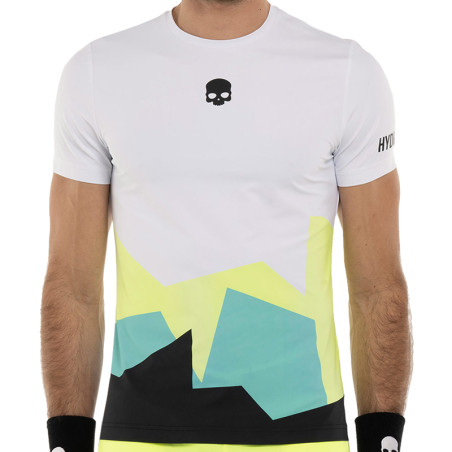 T-Shirt HYDROGEN Homme MONTAINS TECH Blanc / Vert / Jaune / Gris 2024