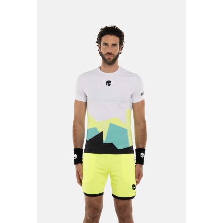 T-Shirt HYDROGEN Homme MONTAINS TECH Blanc / Vert / Jaune / Gris 2024