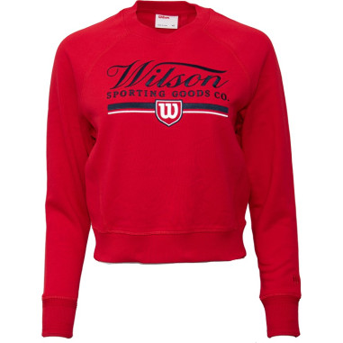 Sweat WILSON Femme SIDELINE CREW Rouge / Noir PE 2024