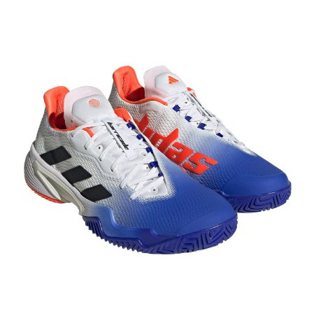 Chaussures ADIDAS Homme BARRICADE M Toutes Surfaces Blanc/Bleu/Orange PE 2023