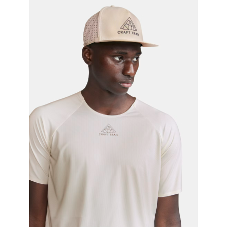 T-Shirt Running Homme CRAFT PRO TRAIL Ecru / Marron PE 2024