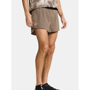 Short Running CRAFT Homme PRO HYPERVENT SPLIT Marron / Noir PE 2024