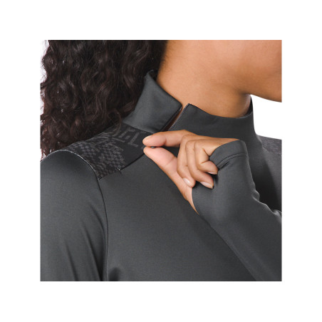 T-Shirt Manches longues ASICS Femme Lite Show LS 1/2 Zip Noir AH 2017