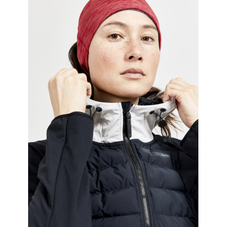 Veste à capuche Running CRAFT Femme PURSUIT THERMAL Noir / Ecru 2021