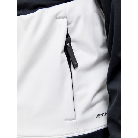 Veste à capuche Running CRAFT Femme PURSUIT THERMAL Noir / Ecru 2021