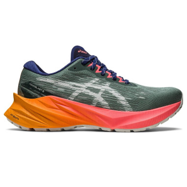 Chaussures Running ASICS Femme NOVABLAST 3 TR Kaki / Orange / Rose PE 2023
