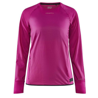 T-Shirt Running Manches Longues CRAFT Femme PRO HYPERVENT WIND Fushia PE 2022