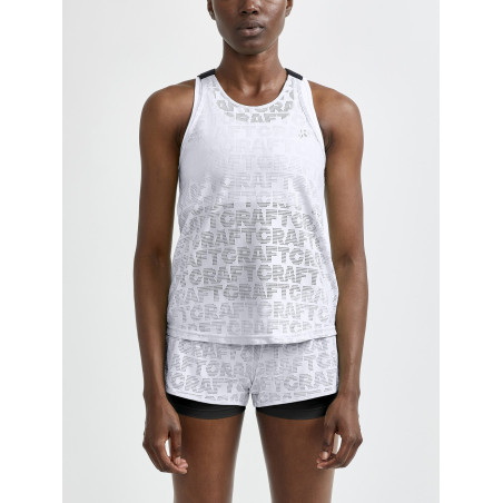 Débardeur Running CRAFT Femme Blanc CORE CHARGE LOGO SINGLET AH 2021